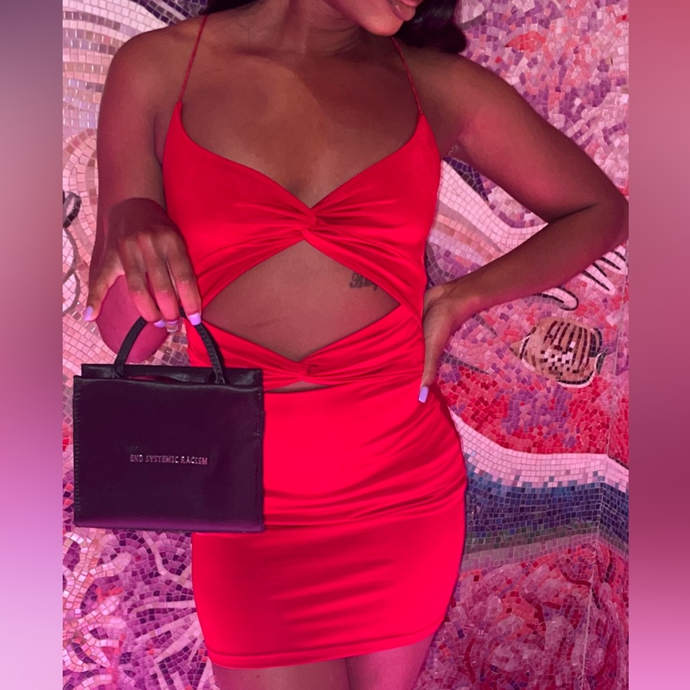 Red Spaghetti Strap Mini Dress